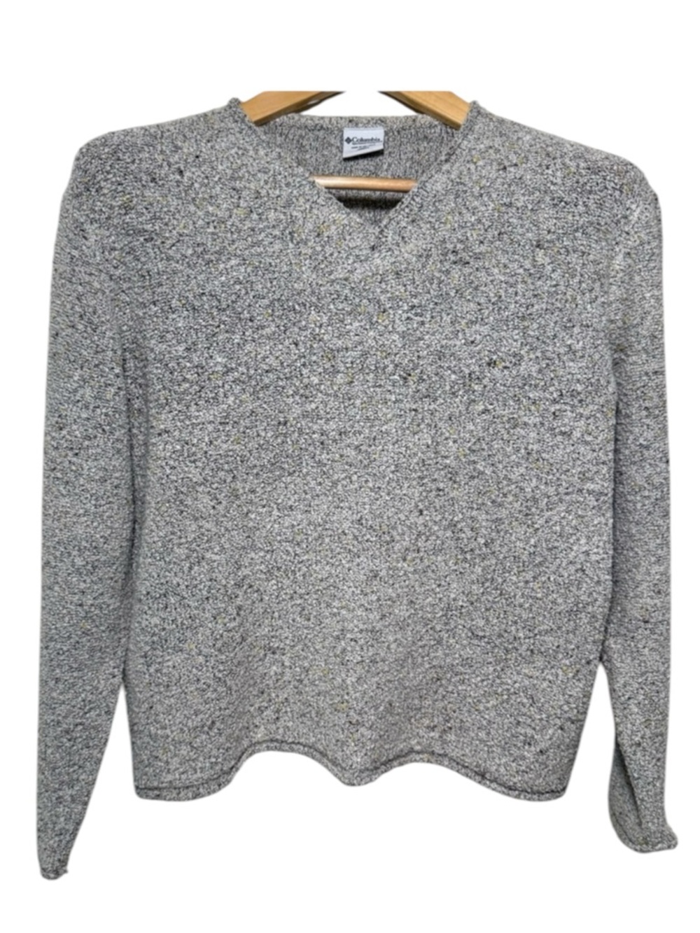 Columbia Textured V-Neck Sweater Women’s Large Cozy Outdoor Knit